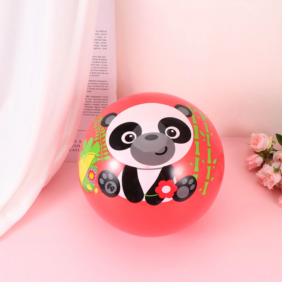 1 Pc 9 Inch Funny Inflatable Ball Cartoon Ball Toy Thicken PVC Ball Playthings for Kids Children Toddlers (Diameter 22cm, Red)