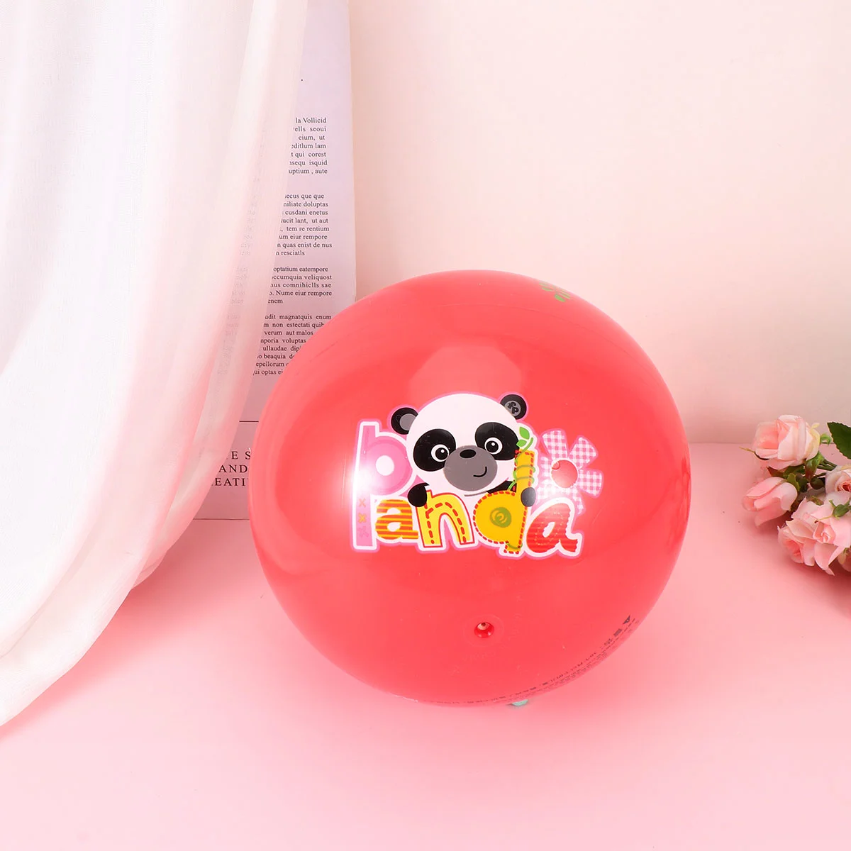 1 Pc 9 Inch Funny Inflatable Ball Cartoon Ball Toy Thicken PVC Ball Playthings for Kids Children Toddlers (Diameter 22cm, Red)