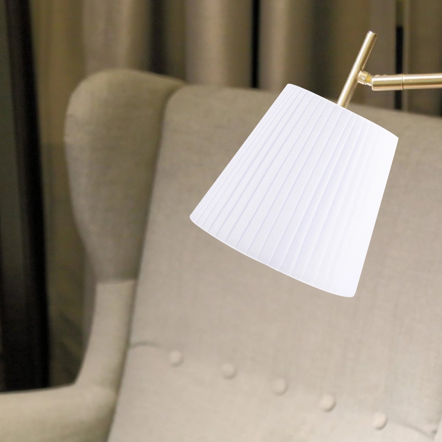 Clip On Lampshade Table Lamp Cover Fabric Lamp Shade No Dazzling Drum Lampshade