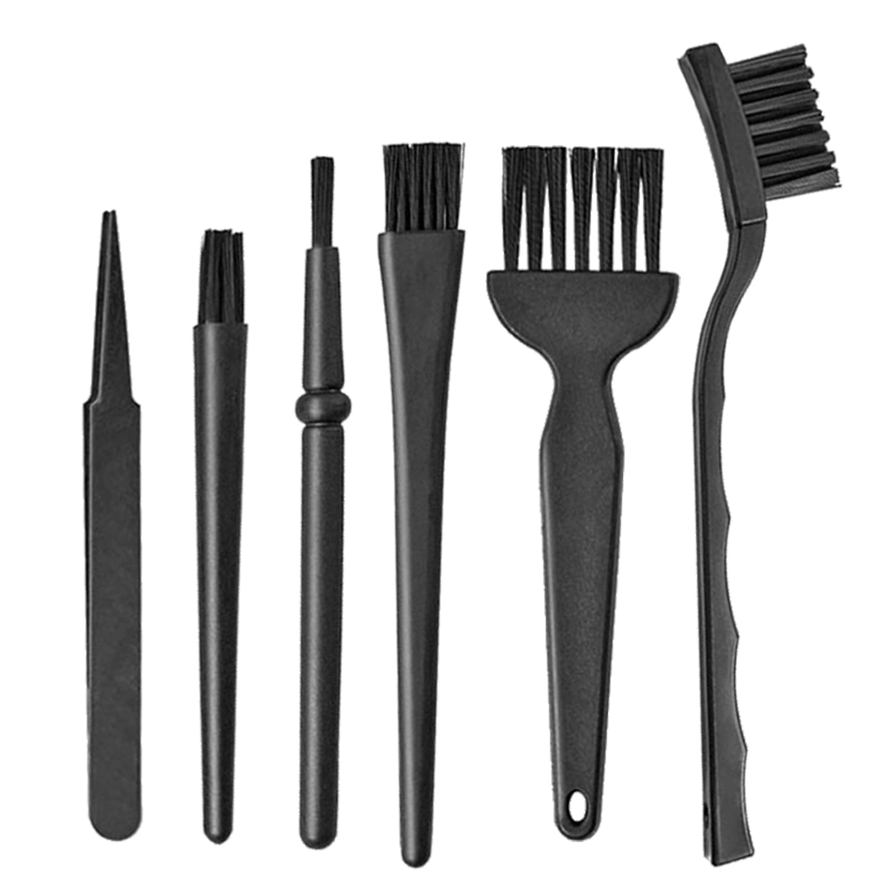 1 Set/6pcs Computer Cleaning Brush Keyboard Brush Multifunctional Brush Home Kitchen Cleaning Brush for Home Office (Black)