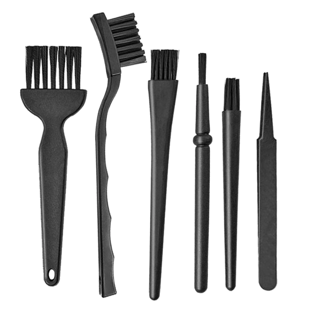 1 Set/6pcs Computer Cleaning Brush Keyboard Brush Multifunctional Brush Home Kitchen Cleaning Brush for Home Office (Black)