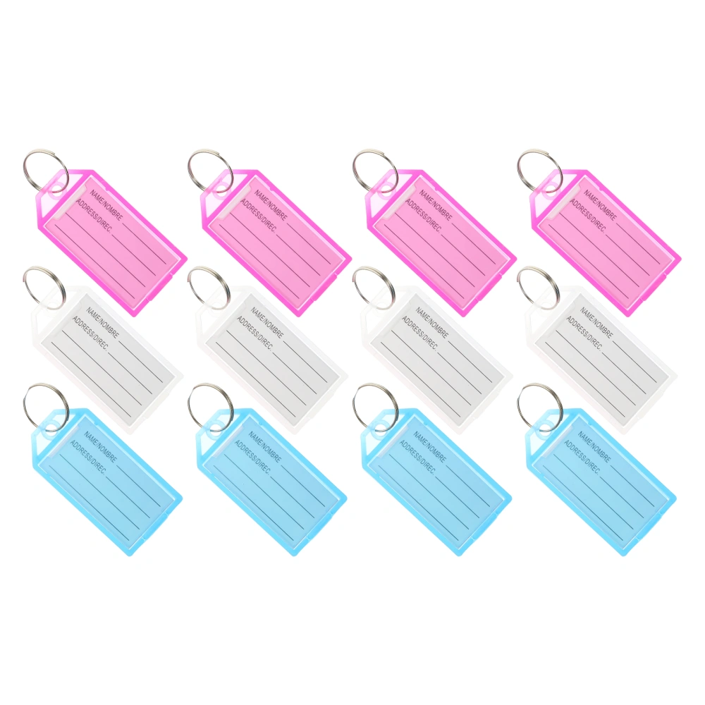 30pcs Portable Key Labels Plastic ID Label Key Chain Tags Classification Key Tags