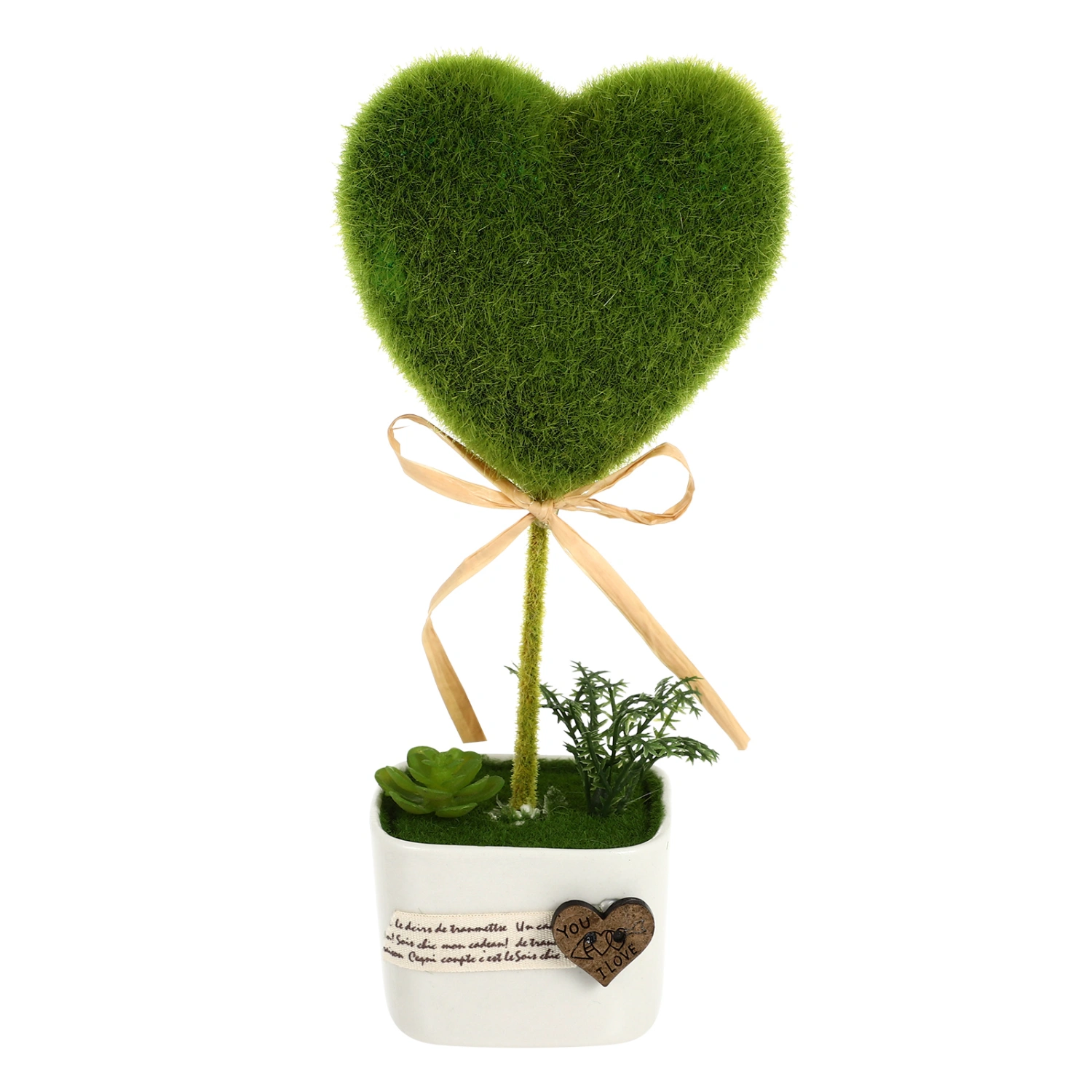 Mini Artificial Plants Solid Heart Shaped Small Potted Plants Simulation Flower Pots Home Table Window Decor Wedding Supplies