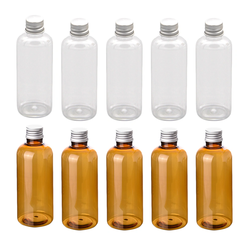 10pcs Portable Small Cream Bottle Lidded Cosmetics Bottle Reusable Liquid Bottle