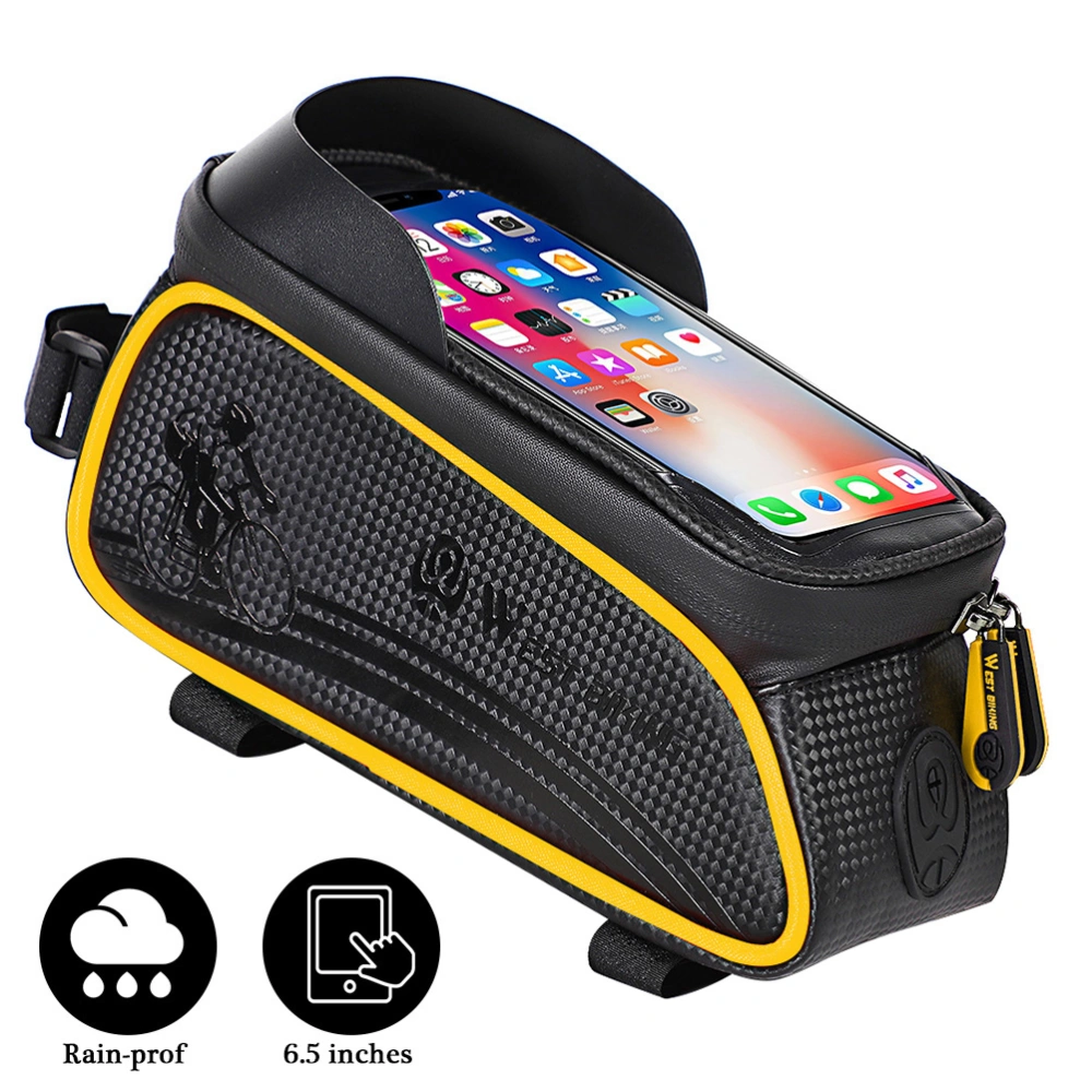 6 Inch Waterproof Front Frame Touch Phone Bag Portable Cycling Phone Mount Bag