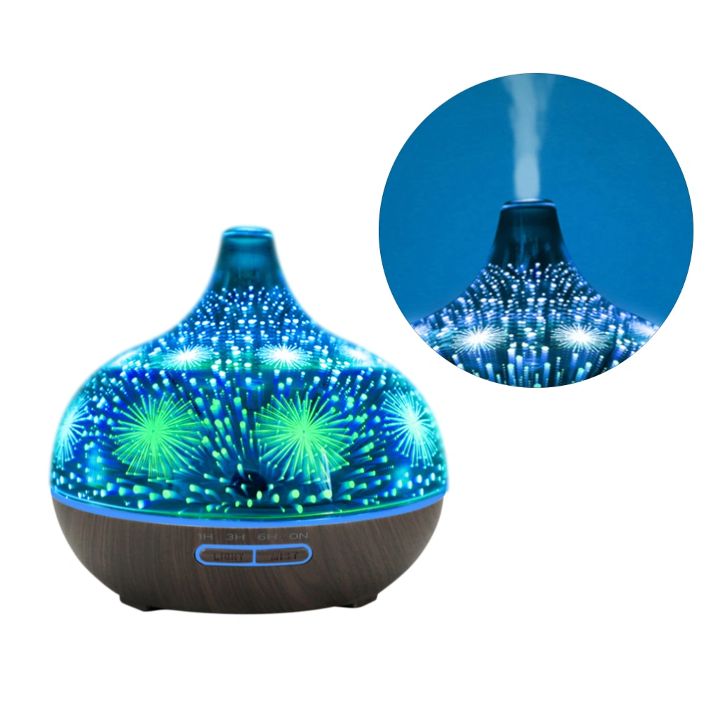 Ultrasonic 3D Glass Aromatherapy Machine Humidifier Colorful Fireworks Starry Sky Pattern for Home without Battery (US Plug)