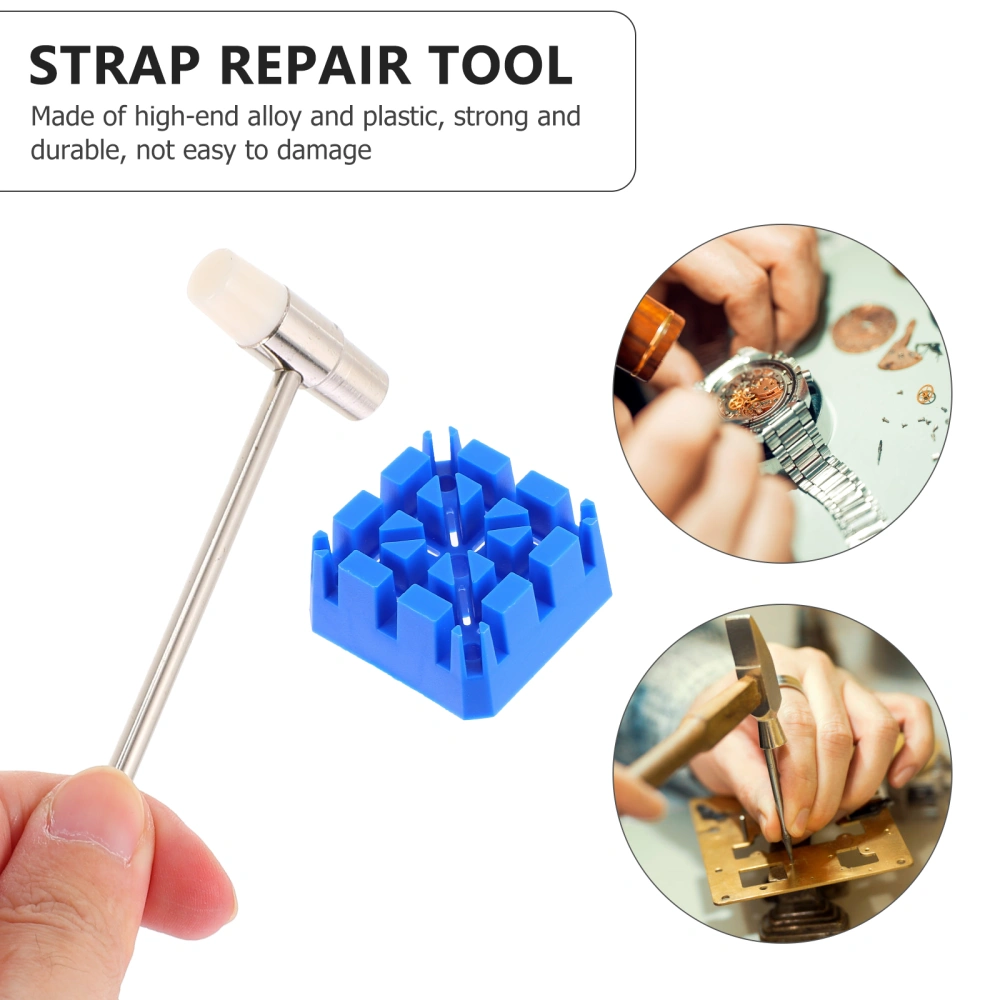 1 Set Watchband Repair Kit Watch Remover Tool Hammer Punch Pin Strap Holder Kit