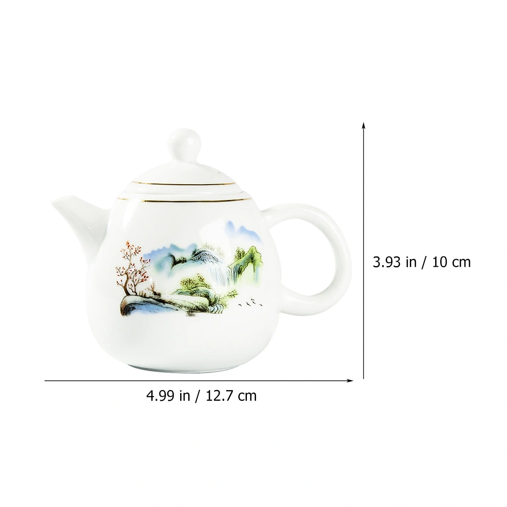Ceramic Tea Kettle with Side Handle Delicate Tea Pot for Home Office Use