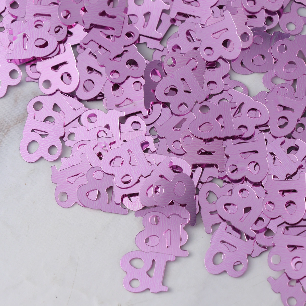 600PC Monochrome Digital Birthday Confetti Party Happy Throwing Sequins Age 18 for Festival Party Decoration (Pink)