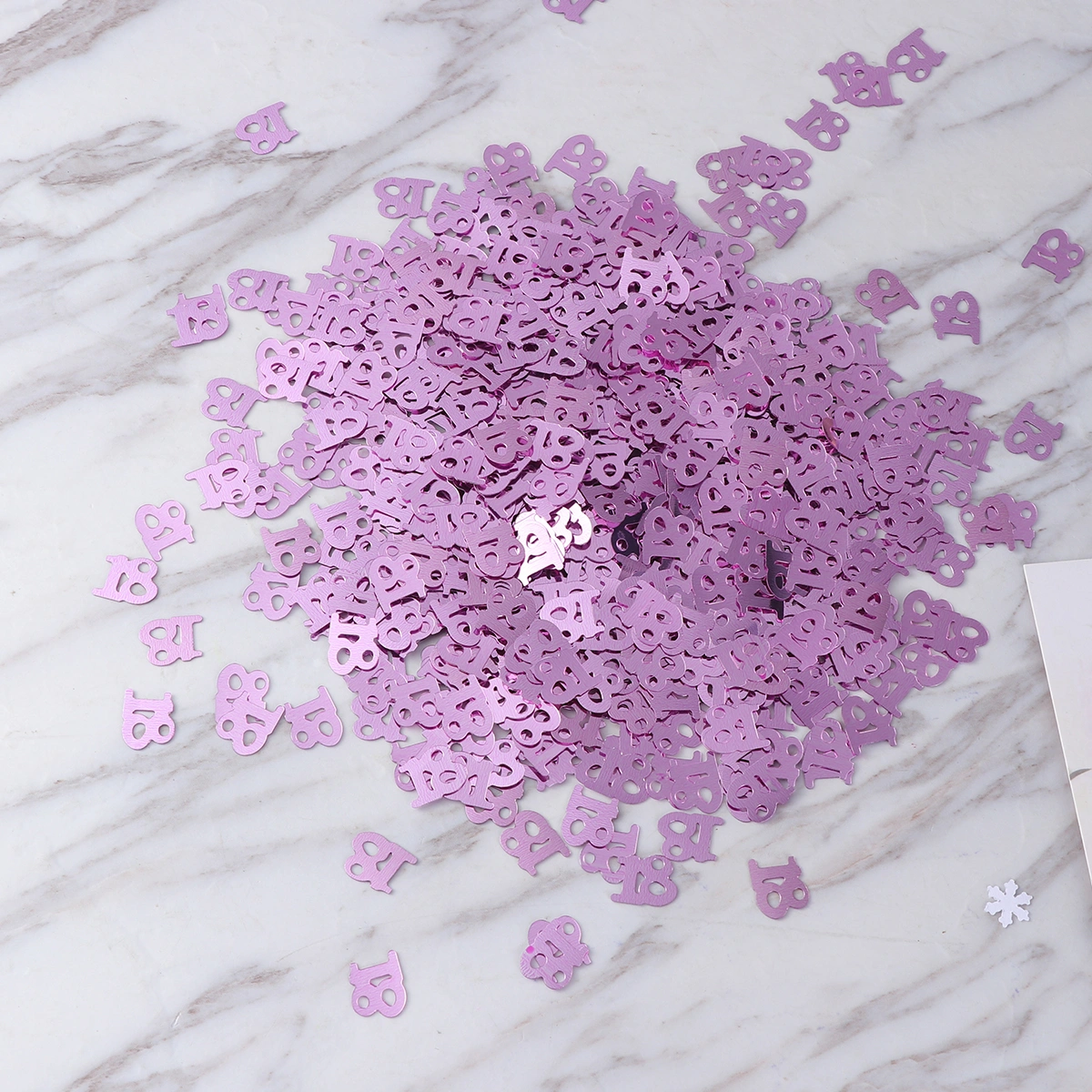 600PC Monochrome Digital Birthday Confetti Party Happy Throwing Sequins Age 18 for Festival Party Decoration (Pink)