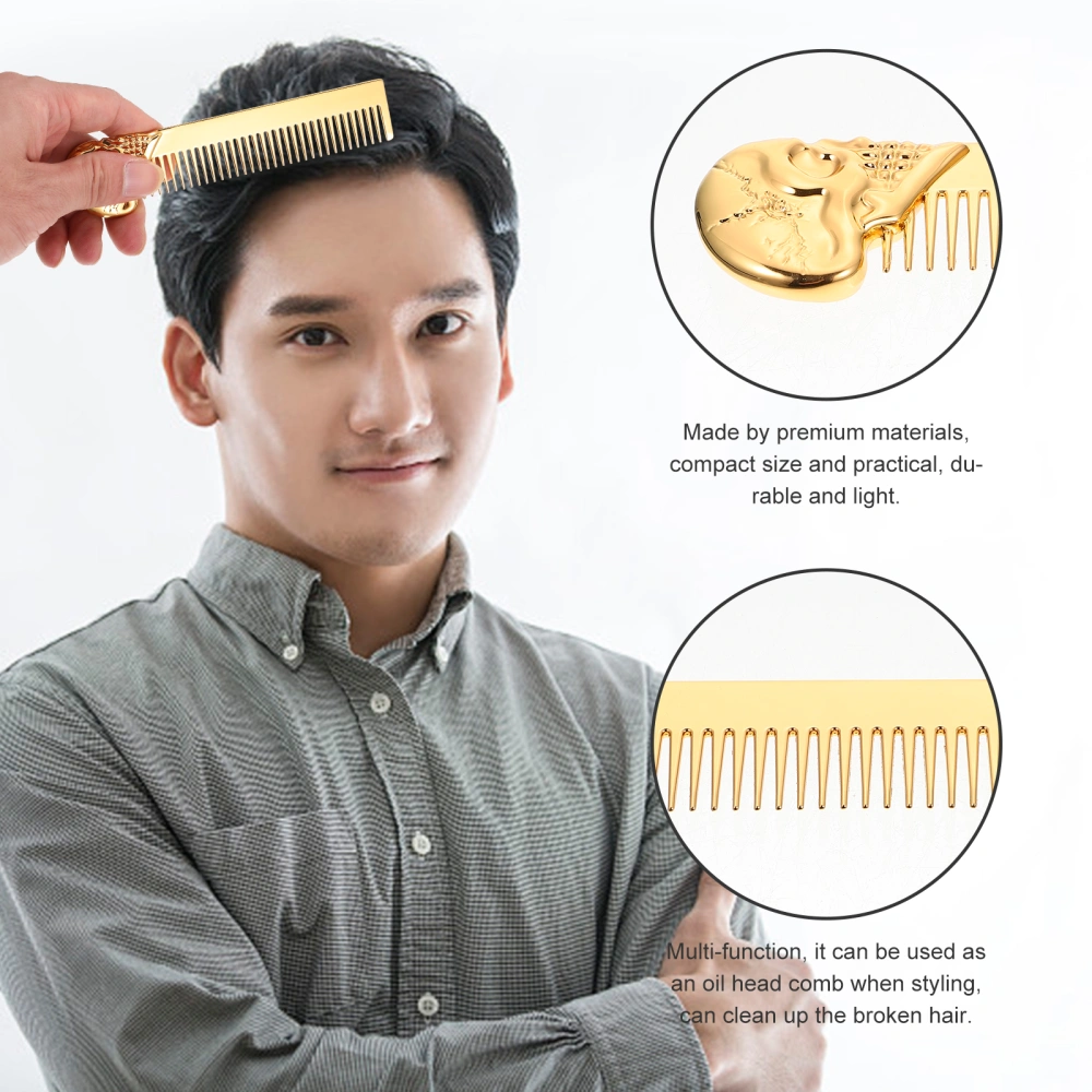 Men Beard Comb Portable Pocket Comb Zinc Alloy Comb Hair Comb Durable Comb