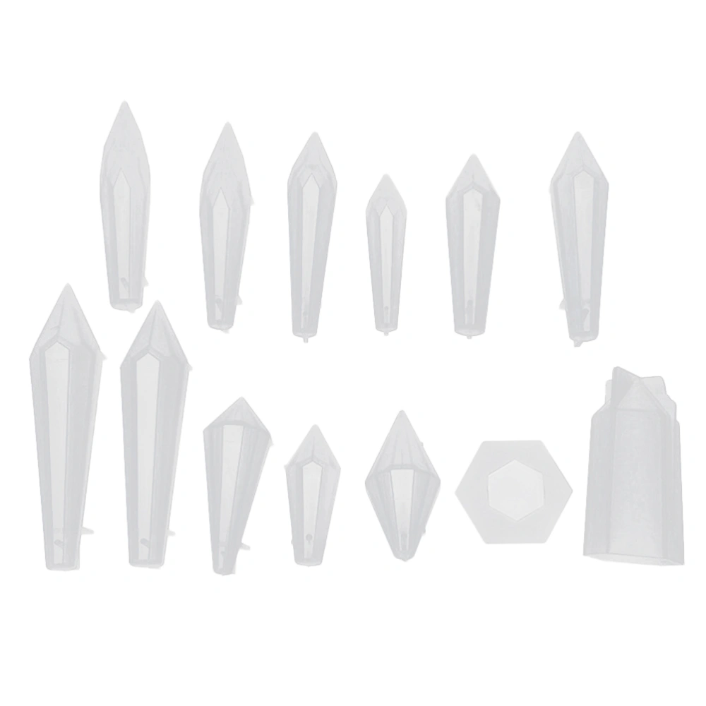 13pcs White DIY Handmade Variety Spirit Pendulum Pendant Accessories Charms Silicone Mold Irregular Shape Craft Mould