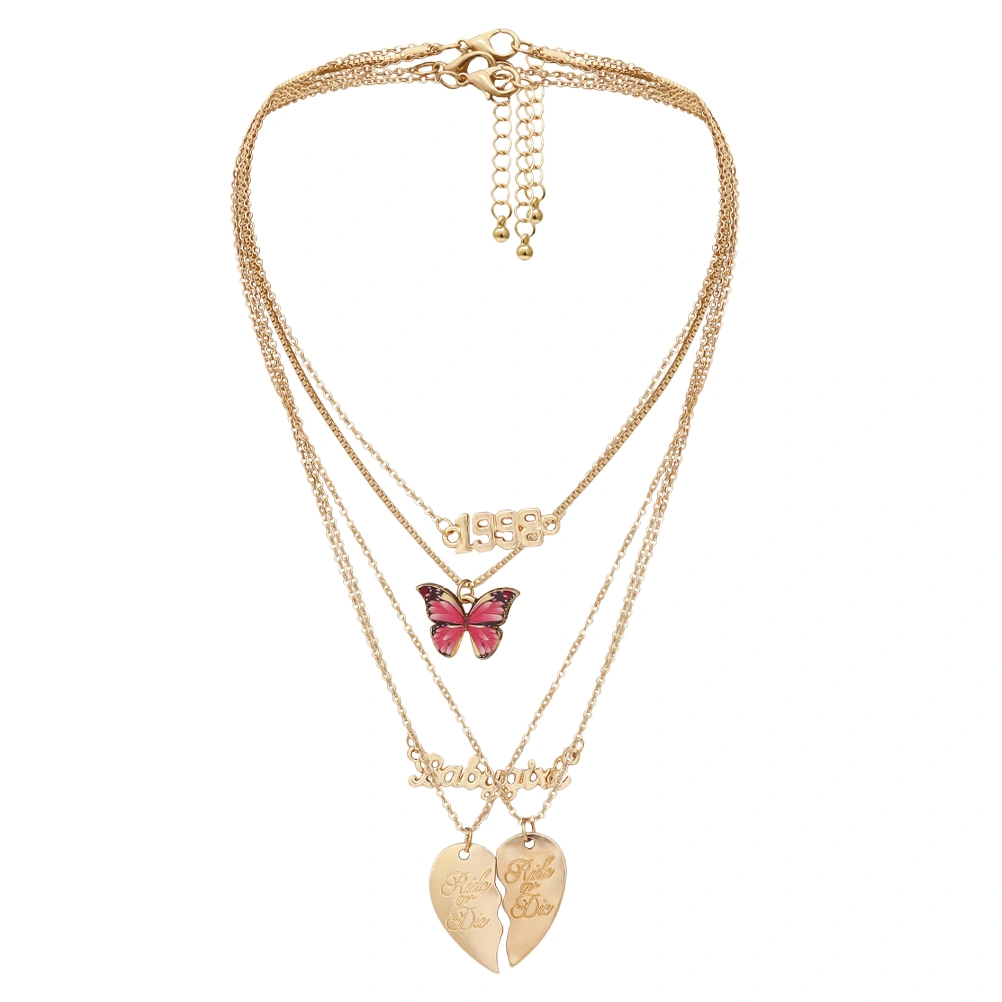 1Pc Punk Style Necklace Shaped Neck Chain Elegant Necklace Neck Jewelry Golden