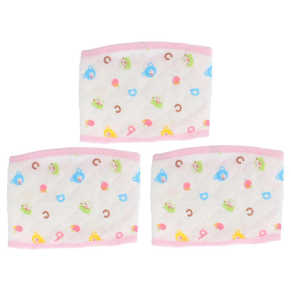 3Pcs Lovely Printed Baby Bellybands Comfortable Cotton Adorable Belly Bands