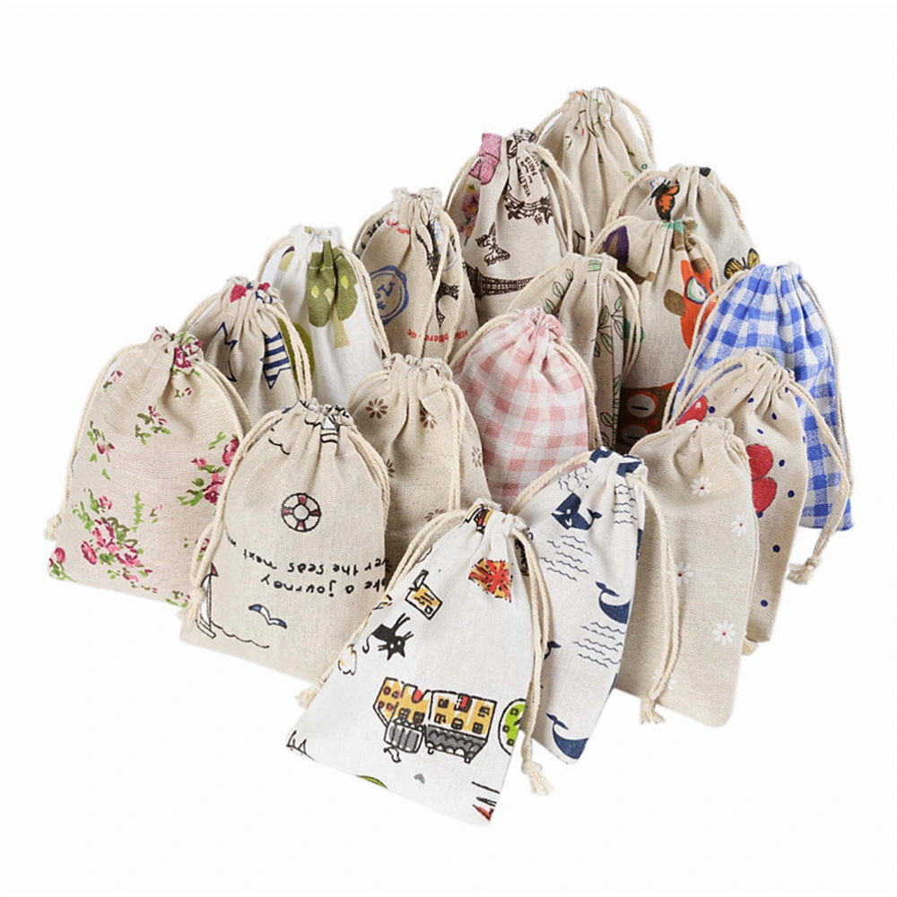 10pcs Linen Drawstring Gift Bag Pouch Rustic Wedding Favors (Butterfly Pattern)