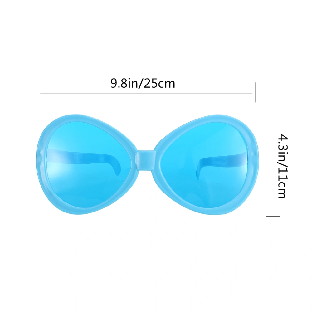 Fun Oversized Glasses Cattle Eye Fashion Glasses for Party Club Performance (Blue)