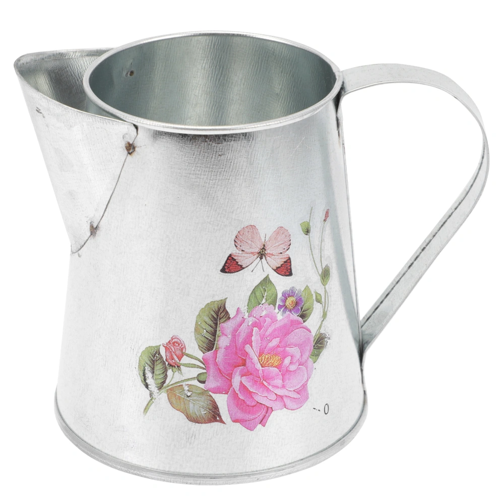 Metal Flower Bucket Rustic Decorative Iron Flower Vase for Home Random Pattern