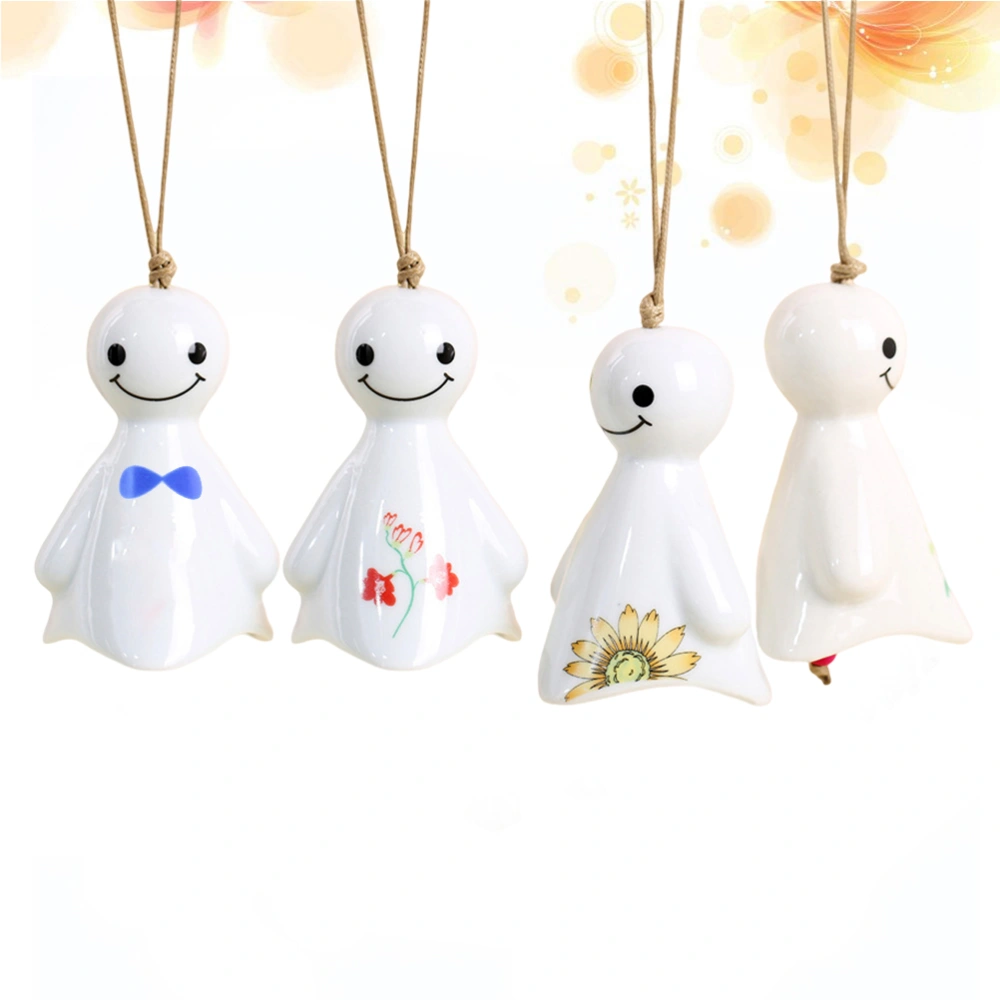 4pcs Doll Wind Chimes Hanging Windbell Outdoor Indoor Ornaments Home Car Decor Birthday Gift Random Pattern