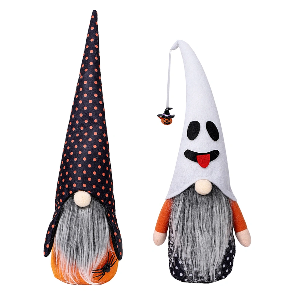 2Pcs Halloween Doll Adornments Decorative Dolll Gnome Doll Ornament for Festival