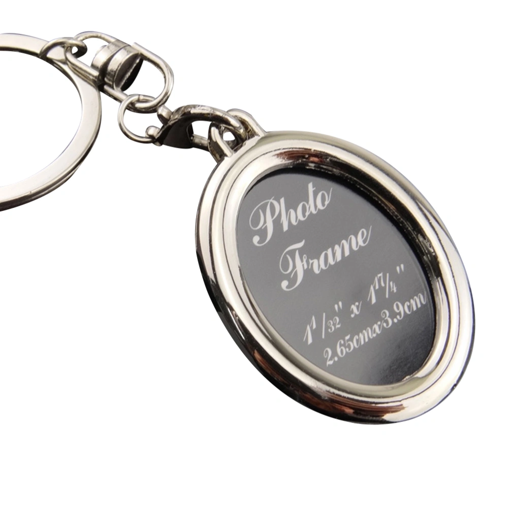 Fashion Mini Photo Frame Metal Keychains Key Rings Keyfob Gift for Couple and Family X-188 Oval