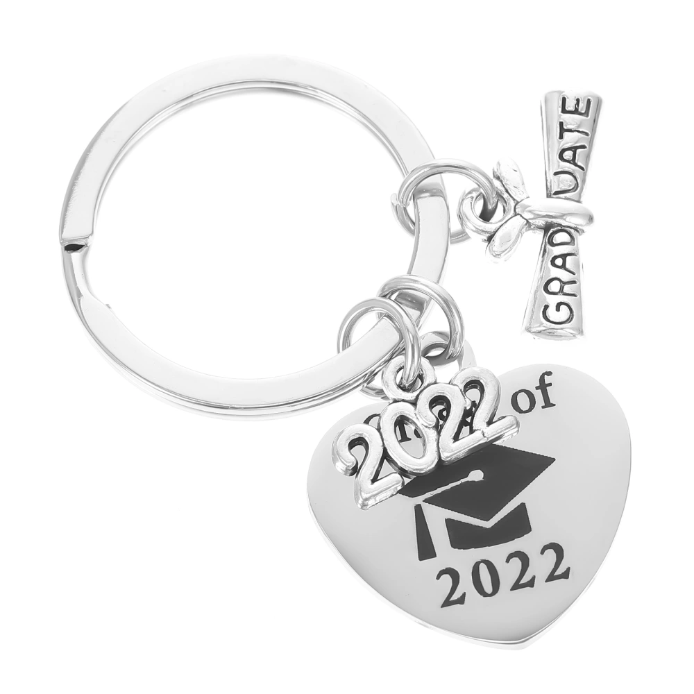 Graduation Season Keychain Gift Stainless Steel Keyring Pendant Heart Keychain