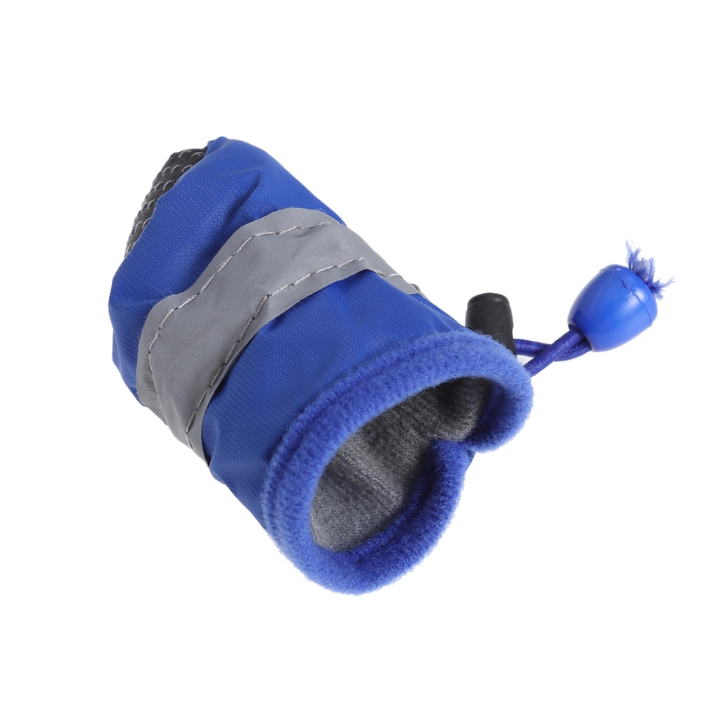 4 Pcs Waterproof Anti Dog Boots All Seasons Pet Booties For Small to Medium Dogs Size M (Blue)