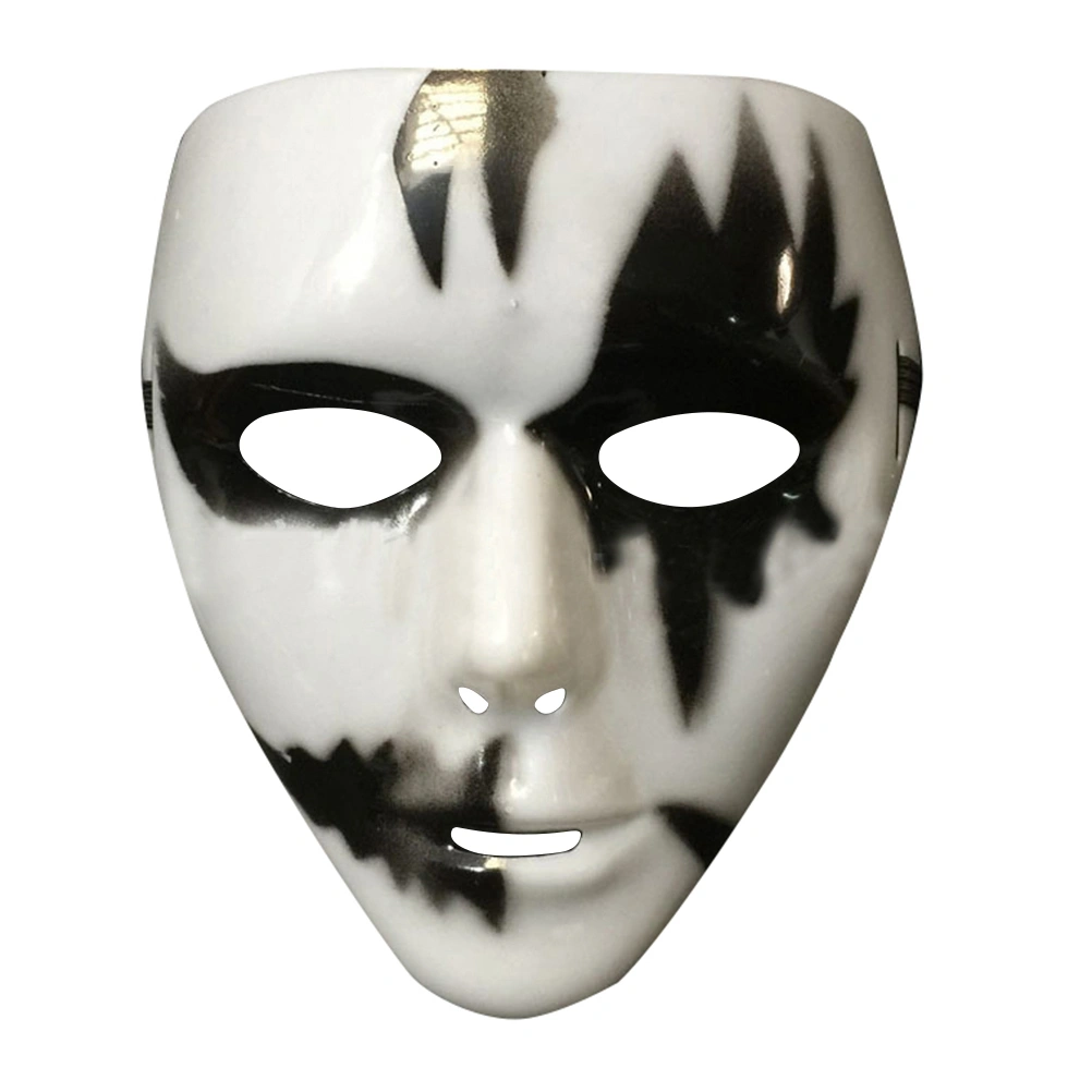 3 Alternatives Plastic Hand-painted White Horror Scary Gothic Mask Props with Adjustable Strap for Halloween Masquerade Costume Cosplay Party