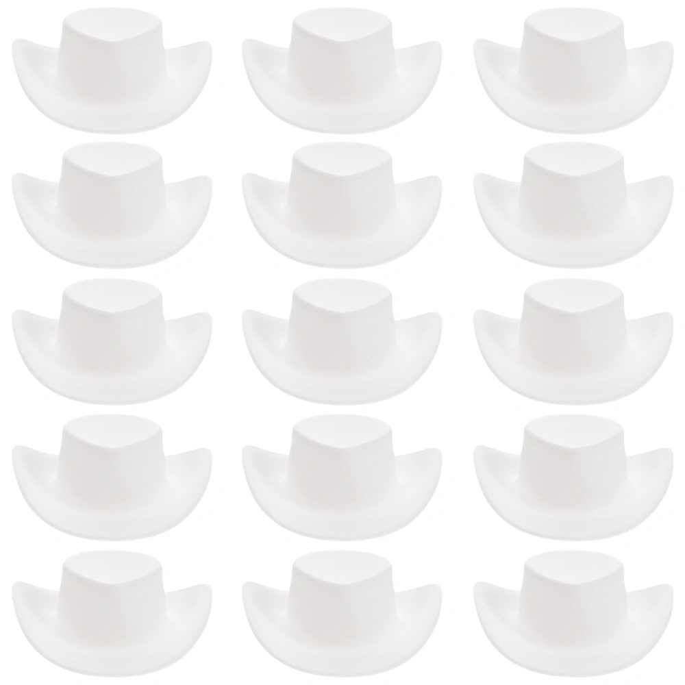 20pcs Mini Cowboy Hats Miniature Western Hats Pretend Play Doll Party Accessories