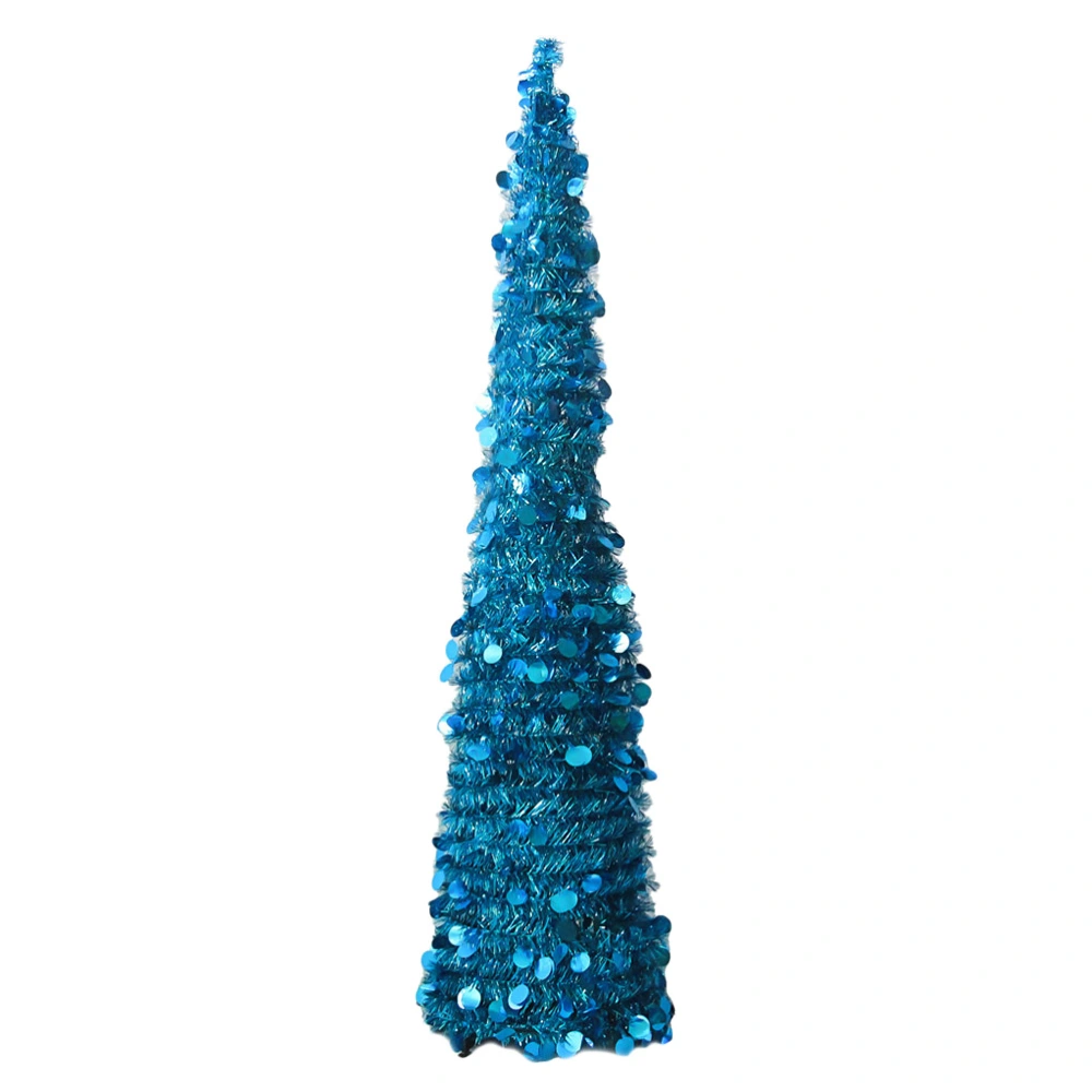 1 PC 150CM High PET Plastic Foldable Telescopic Christmas Tree Christmas Party Home Decor (Blue)