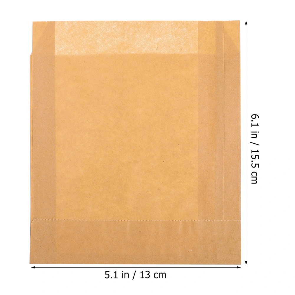 50pcs Kraft Paper Shredded Cake Fried Food Packaging Bags Oil-proof Food Containers