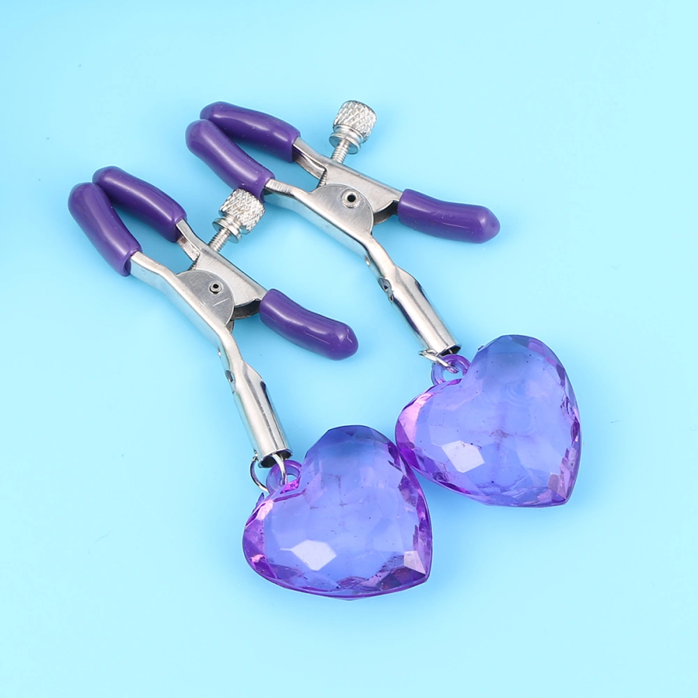 Peach Hearts Maple Leaf New Creative Bell Milk Clip Bed Restraint Set Women Men Cosplay Couple Adult Sexy(Purple Clip Purple Peach Hearts)