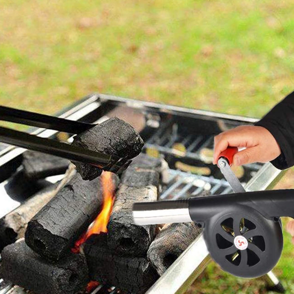 Professional Barbecue Fan Hand-cranking BBQ Blower for Outdoor Camping