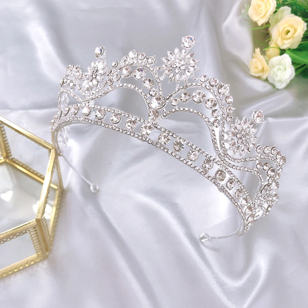 Luxury Crown Headdress Elegant Women Rhinestone Hairband Wedding Dress Accessory