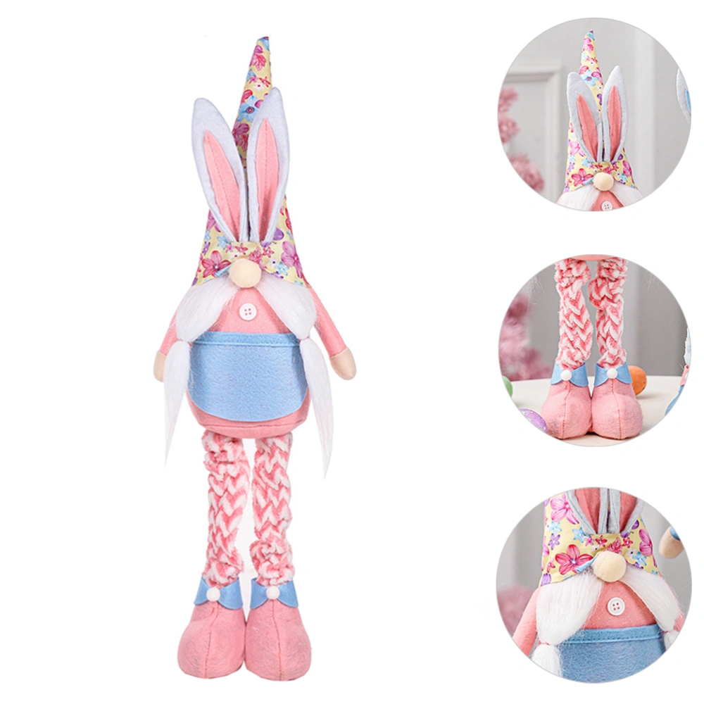 1Pc Lovely Easter Gnome Dolls Ornament Rabbit Gnome Dolls Desktop Decoration