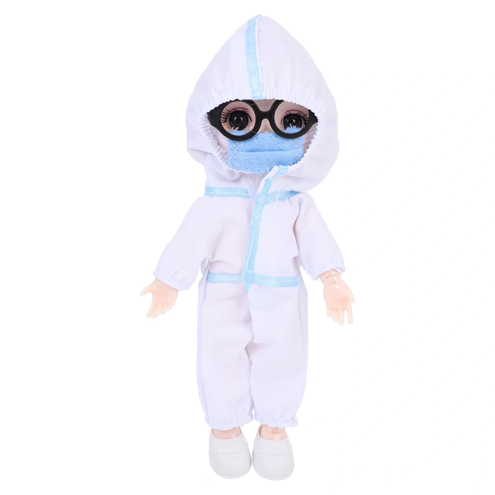 Kids Hospital Nurses Doll Toy Lovely Doll Toy Exquisite Small Doll Protection Suit Doll