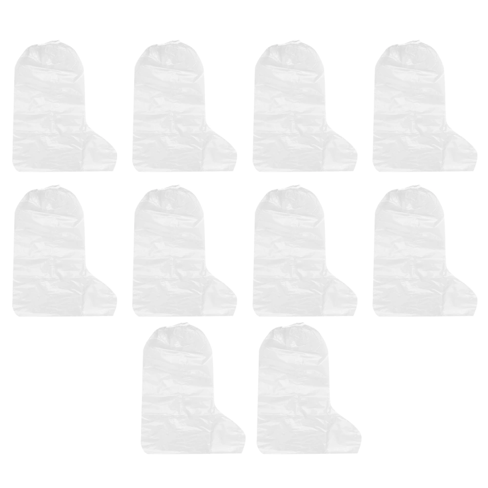 10pcs Disposable Shoe Covers High-top Thicken Waterproof Anti Foot Cover Boot Covers Carpet Protectors (Transparent)