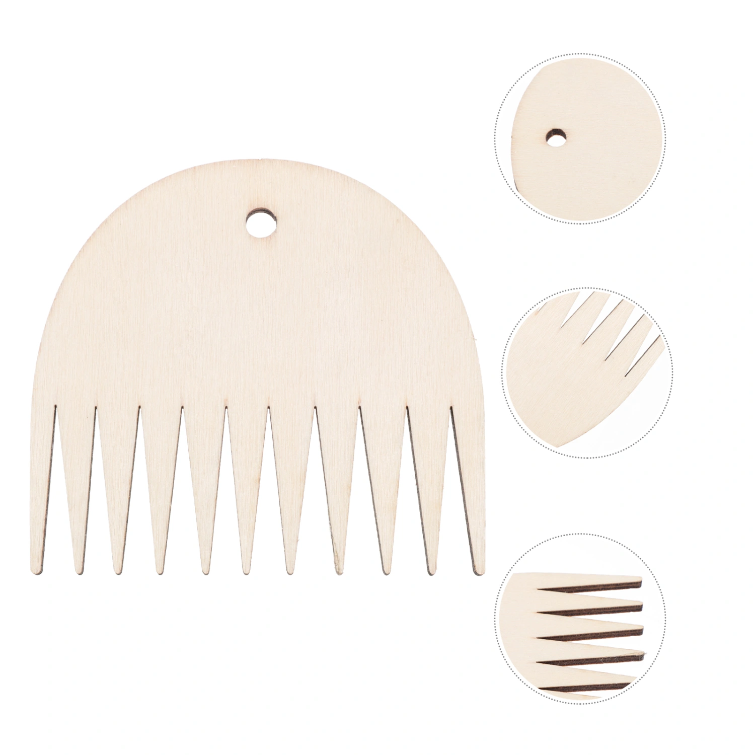 2Pcs Useful Weaving Combs Small Wooden Sawtooth Combs Tapestry Weaving Tools