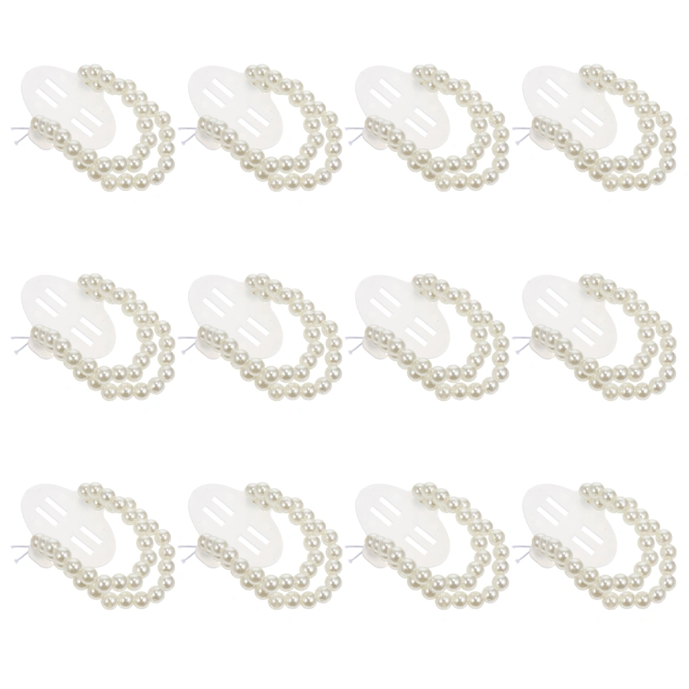 12Pcs Wedding Elegant Bracelets Chic Bridal Wrist Band Pear Wrist Flower