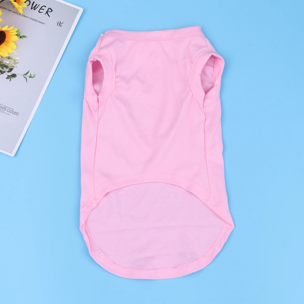 Dog T-shirt Comfortable Pet Clothing Casual Pet Dog Clothes Summer Puppy Shirt Casual Vest (Size L, Pink)