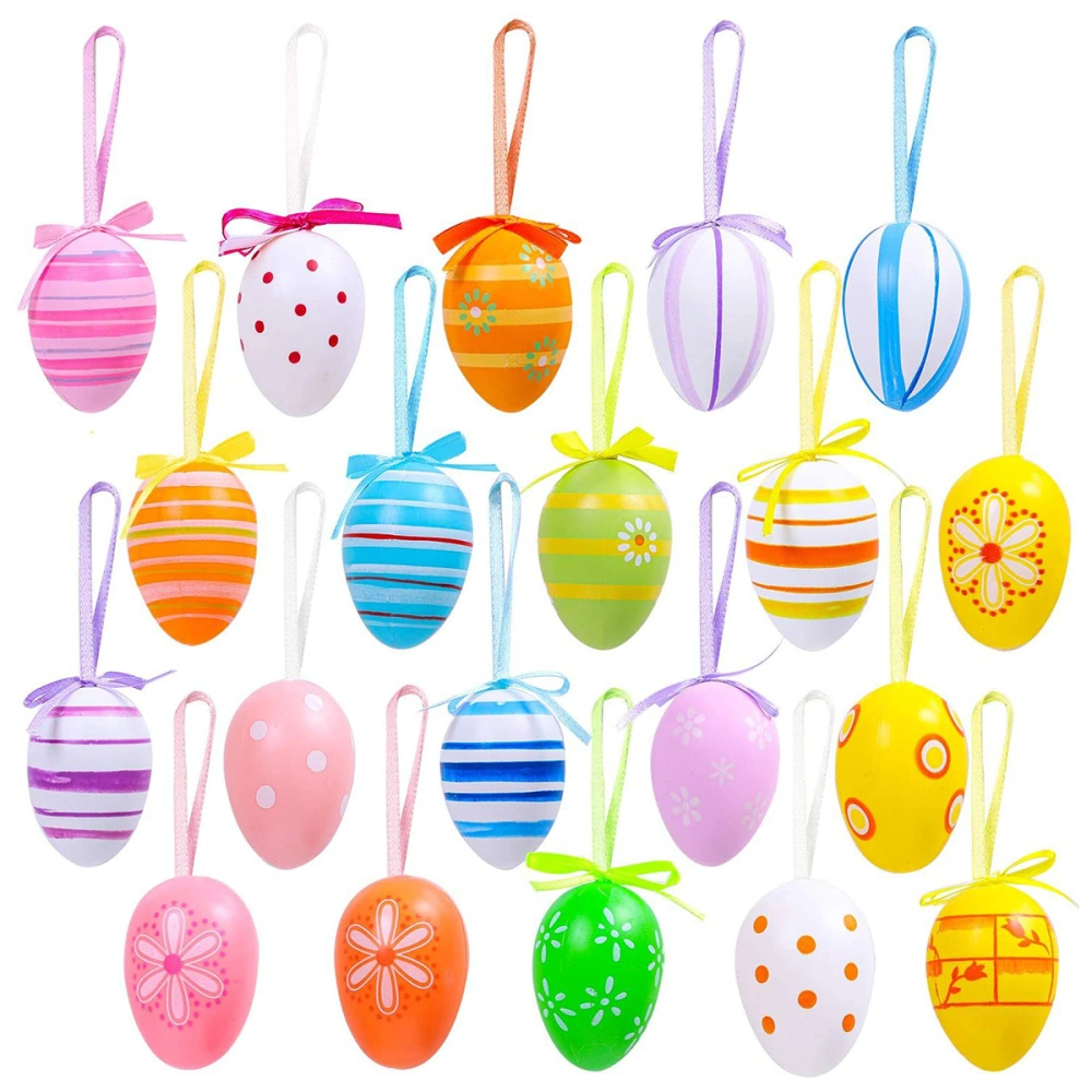 12pcs Easter Eggs Easter Party Egg Pendants Egg Hanging Ornaments Party Decors