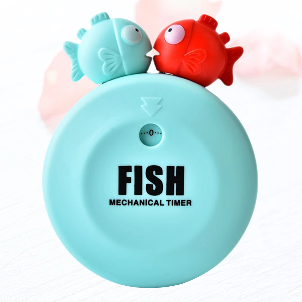 Fish Design Mechanical Timer Kitchen Timer Household Cooking Time Manager Baking Reminder Home Adornment for Student Home (Blue)