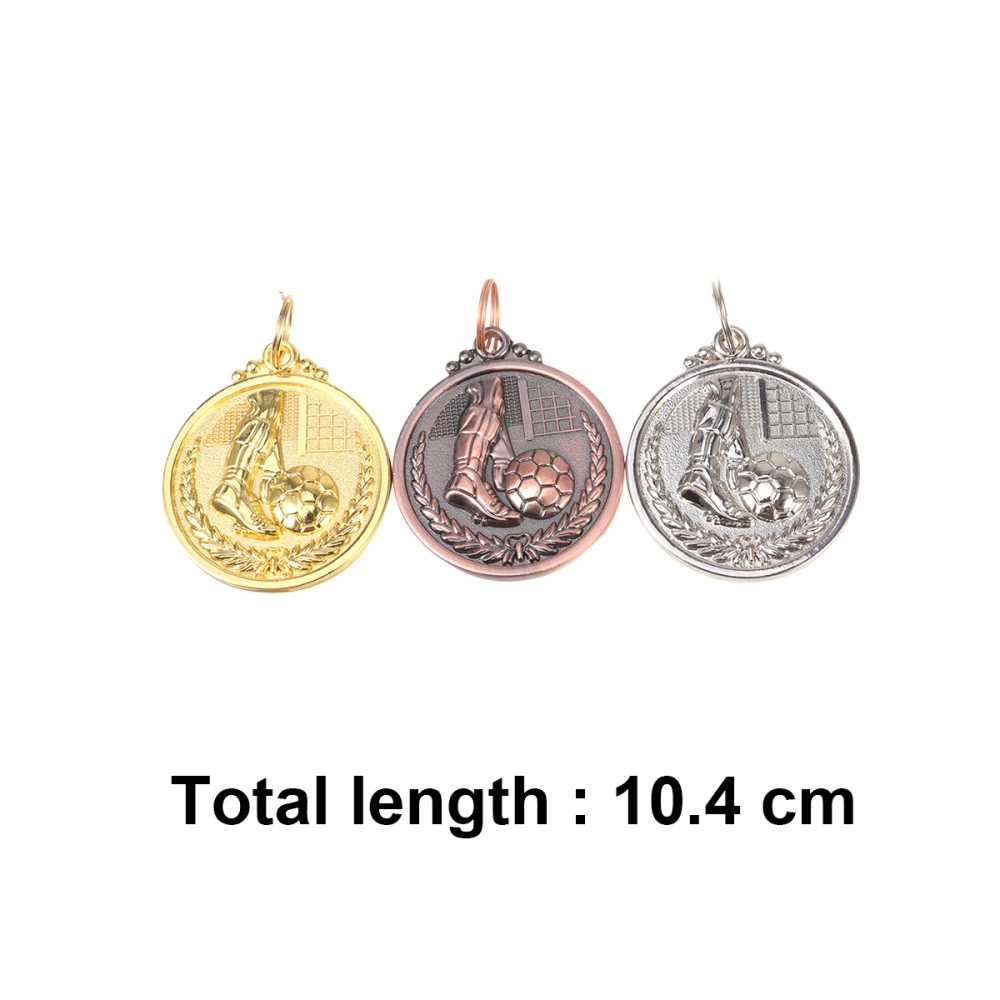 10pcs Football Medal Award General Sports Medal Gold Silver Bronze Medal for Sports Academics or Soccer Competition