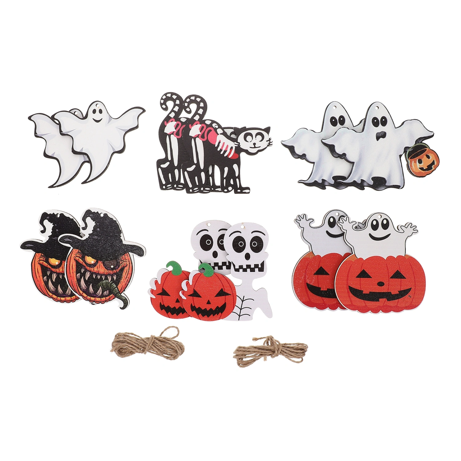 1 Set of Halloween Hanging Ornaments Wood Halloween Ornaments Halloween Decorations