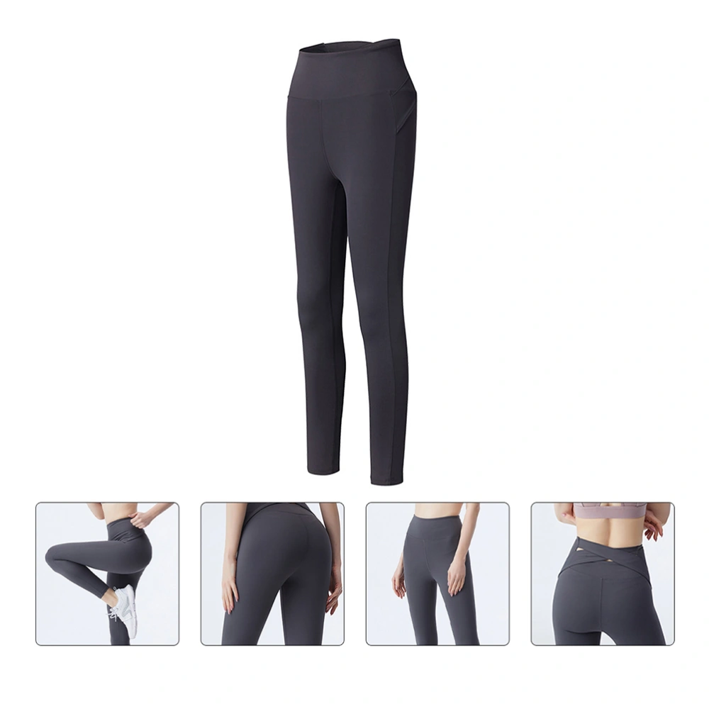 1pc Yoga Pants Sports Pants High Waist Flexible Nylon Leggings for Woman