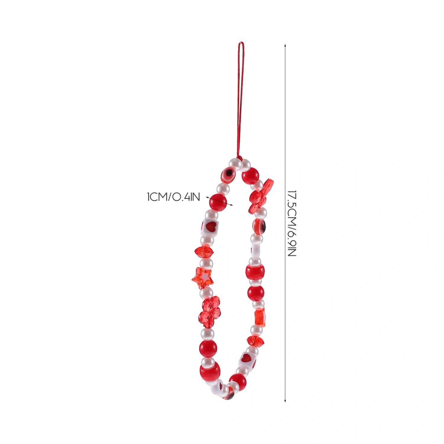 2pcs Mobile Phone Short Chain Luck Eye Colorful Beading Mobile Phone Lanyards