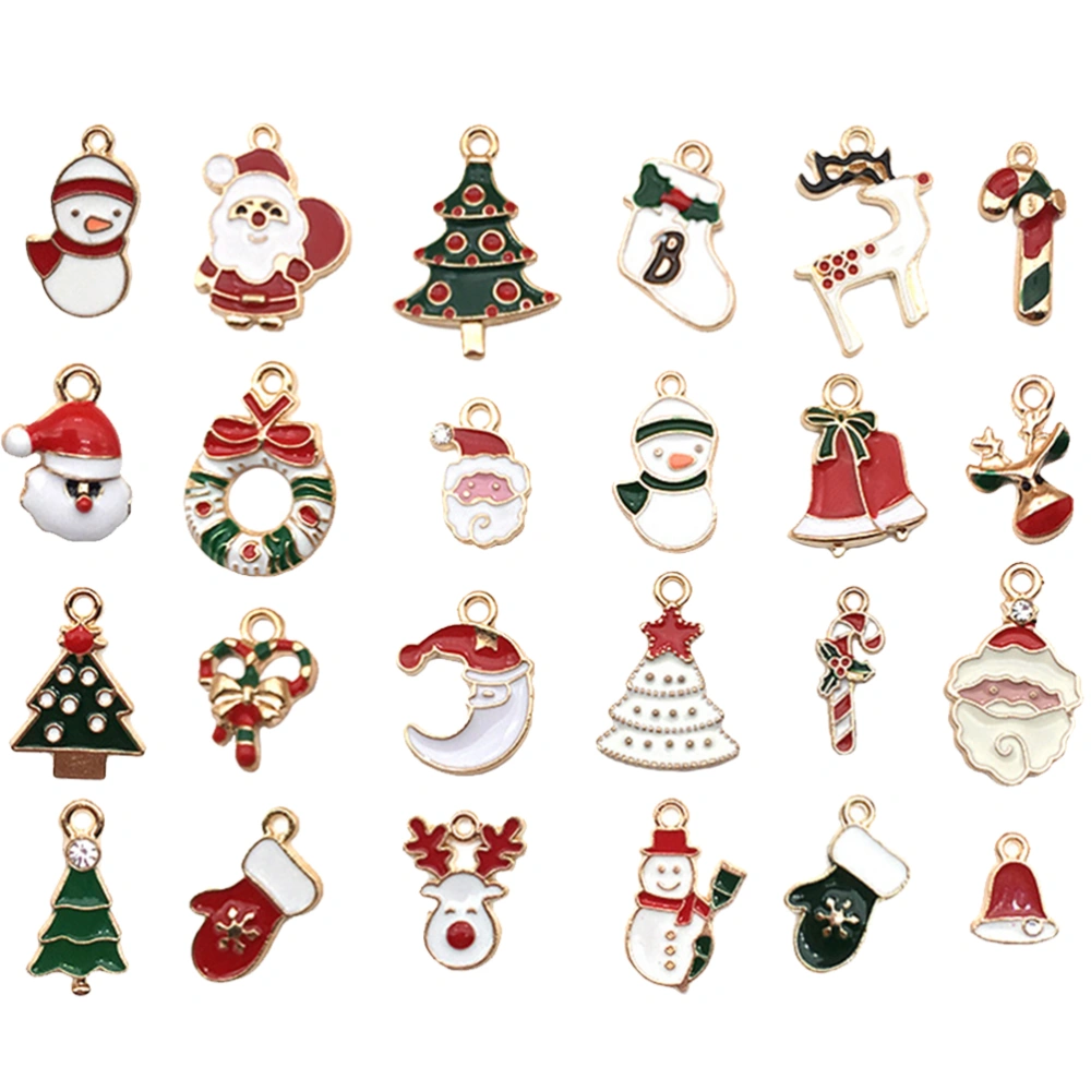 24pcs DIY Alloy Pendant Lovely Christmas Pendants Funny Jewelry Accessory