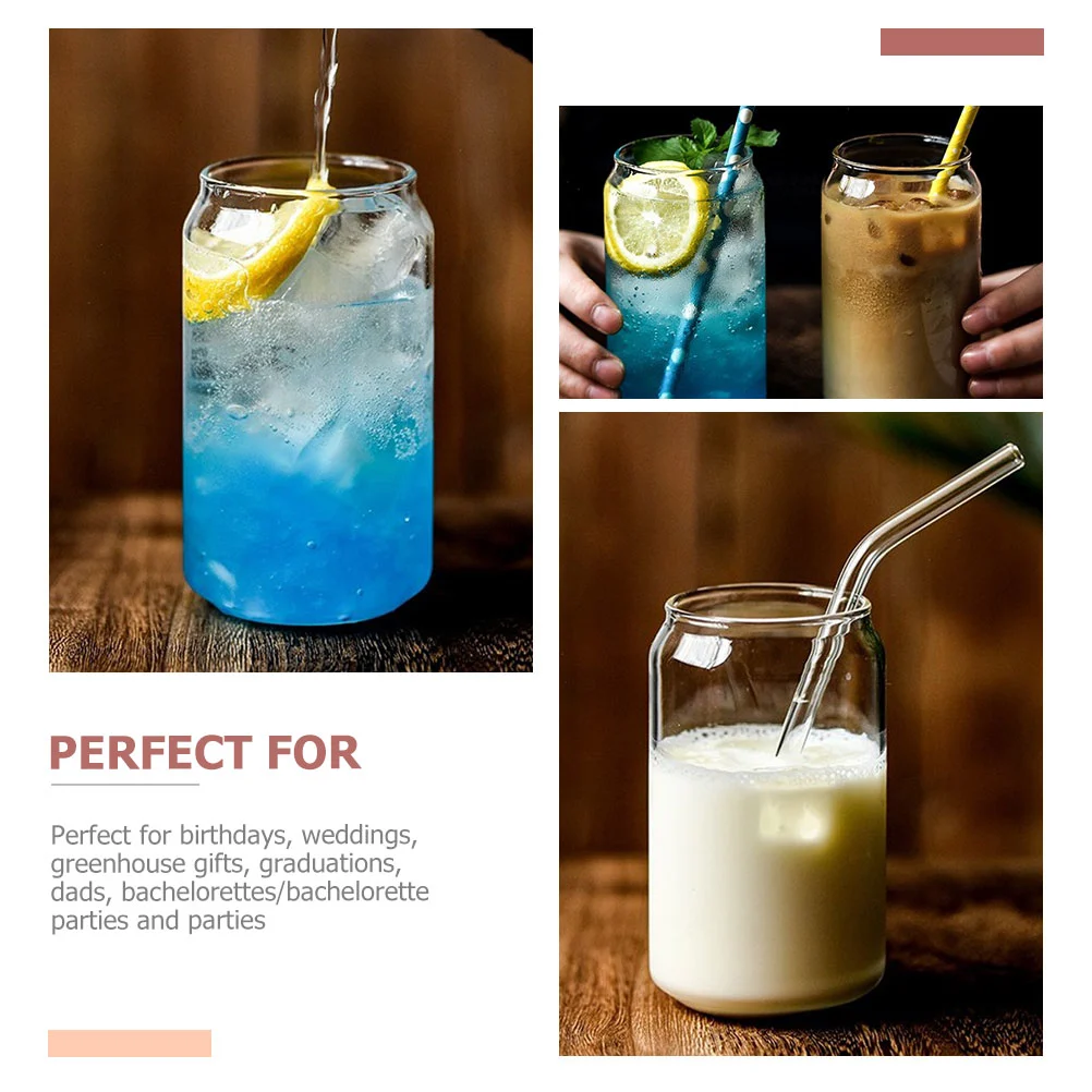 6pcs Multi-function Glass Cups Household Beer Cups Ring-pull Can Glass Cups