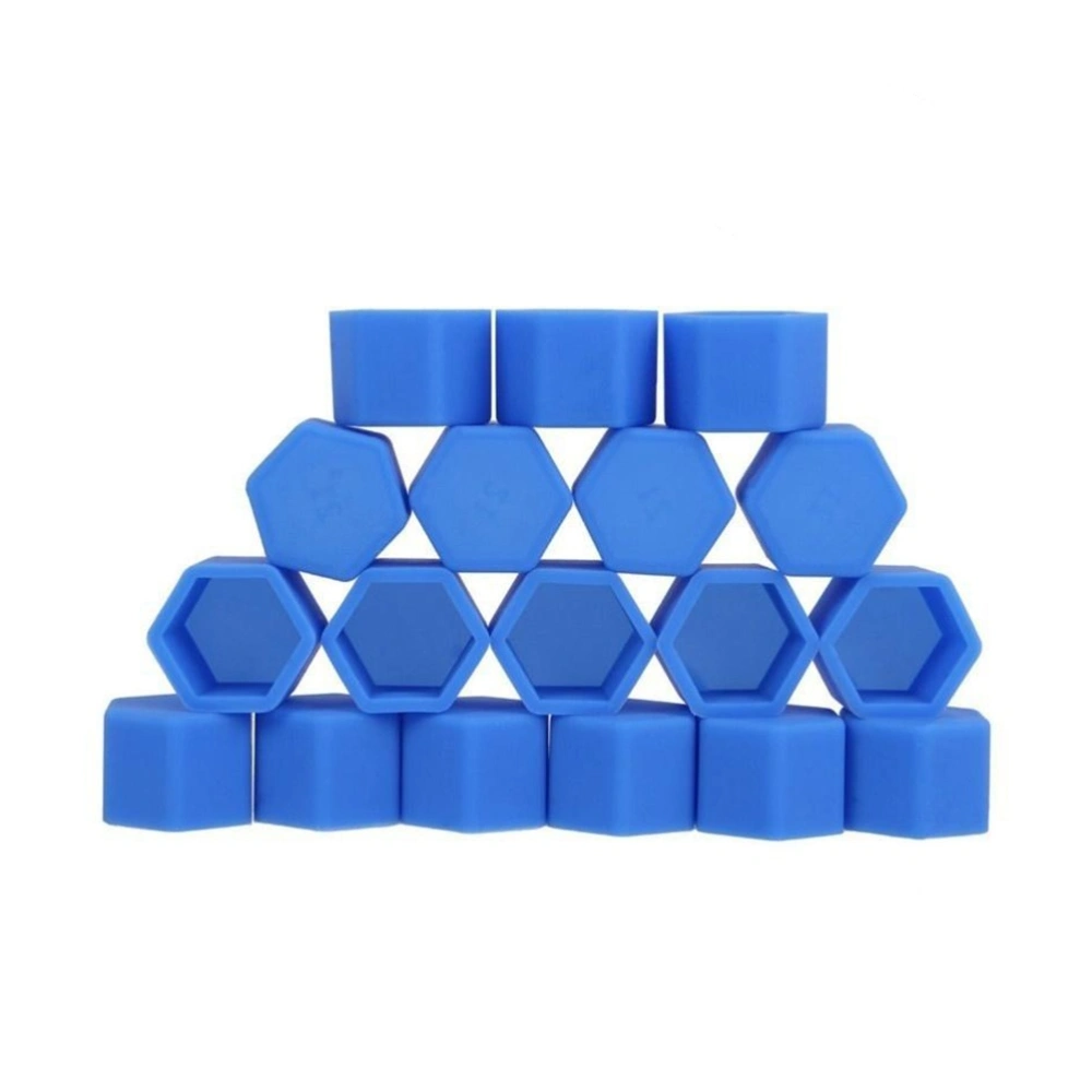 20pcs Hexagonsal Wheel Lug Nut Covers Bolts Covers Screw Protect Caps 19mm (Blue)