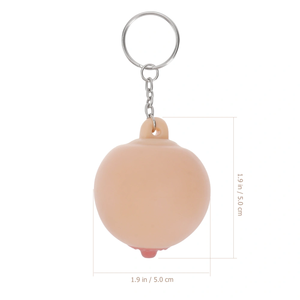 2PCS Simulation Breast Keychain Decor Mini Breast Hanging Decor Adult Supply