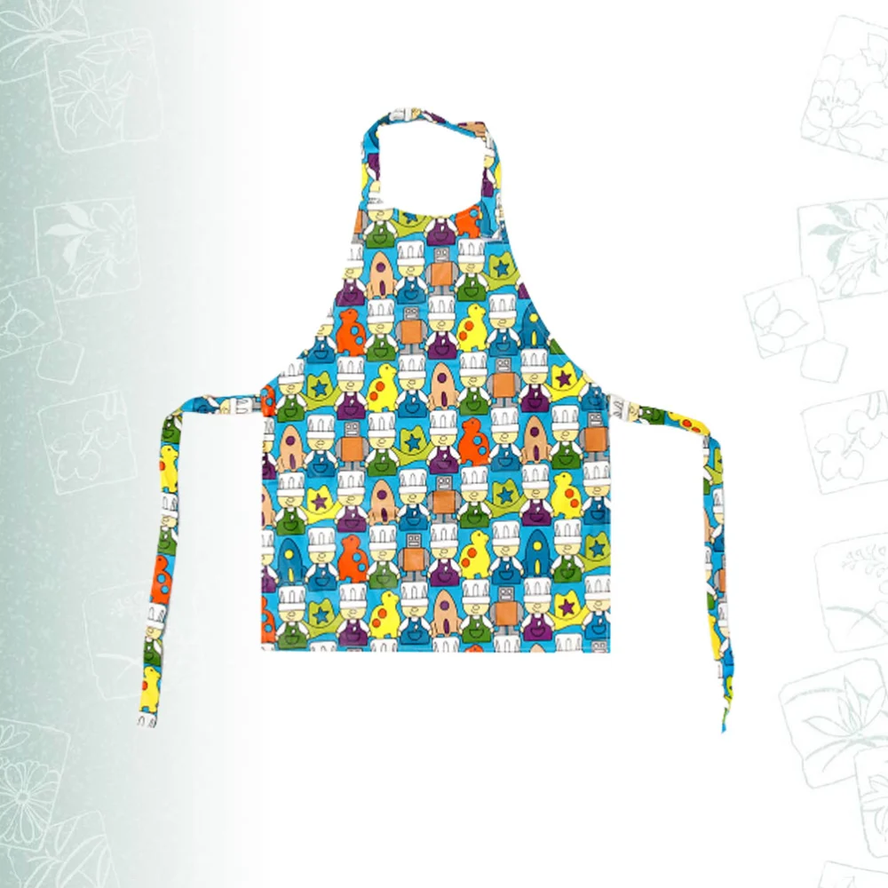 Children Cartoon Cooking Apron Creative Child Chef Apron Boys and Girls Pinafore Hanging Neck and Back Tie Apron